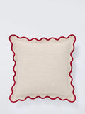John Lewis Scalloped Linen Cushion - Chilli H45 x W45 cm