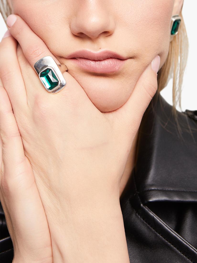 UNOde50 Art Ser Magnetica crystal ring silver plated, imported from the UK
