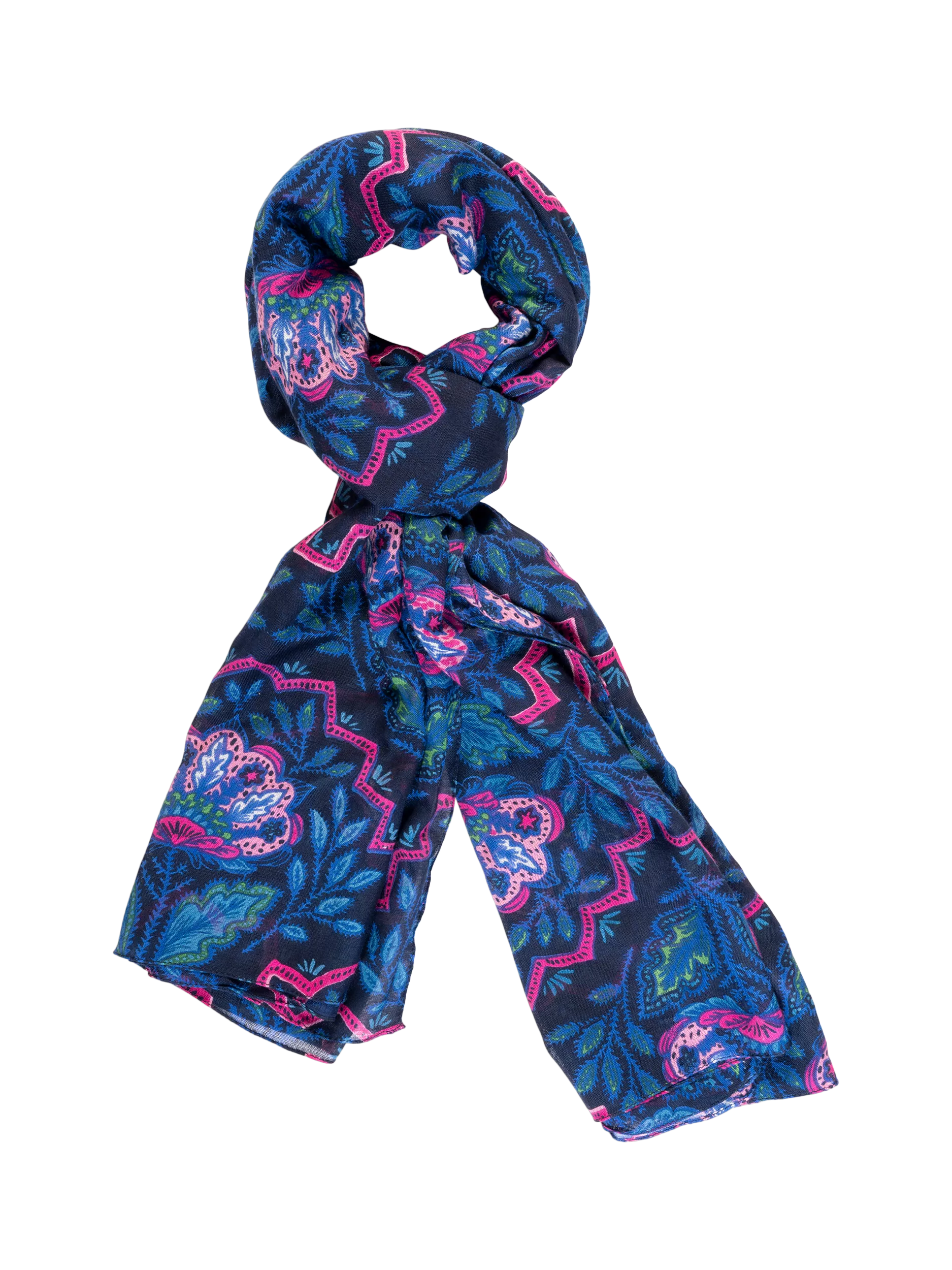 chesca Mosaic Floral scarf in viscose (British brand)