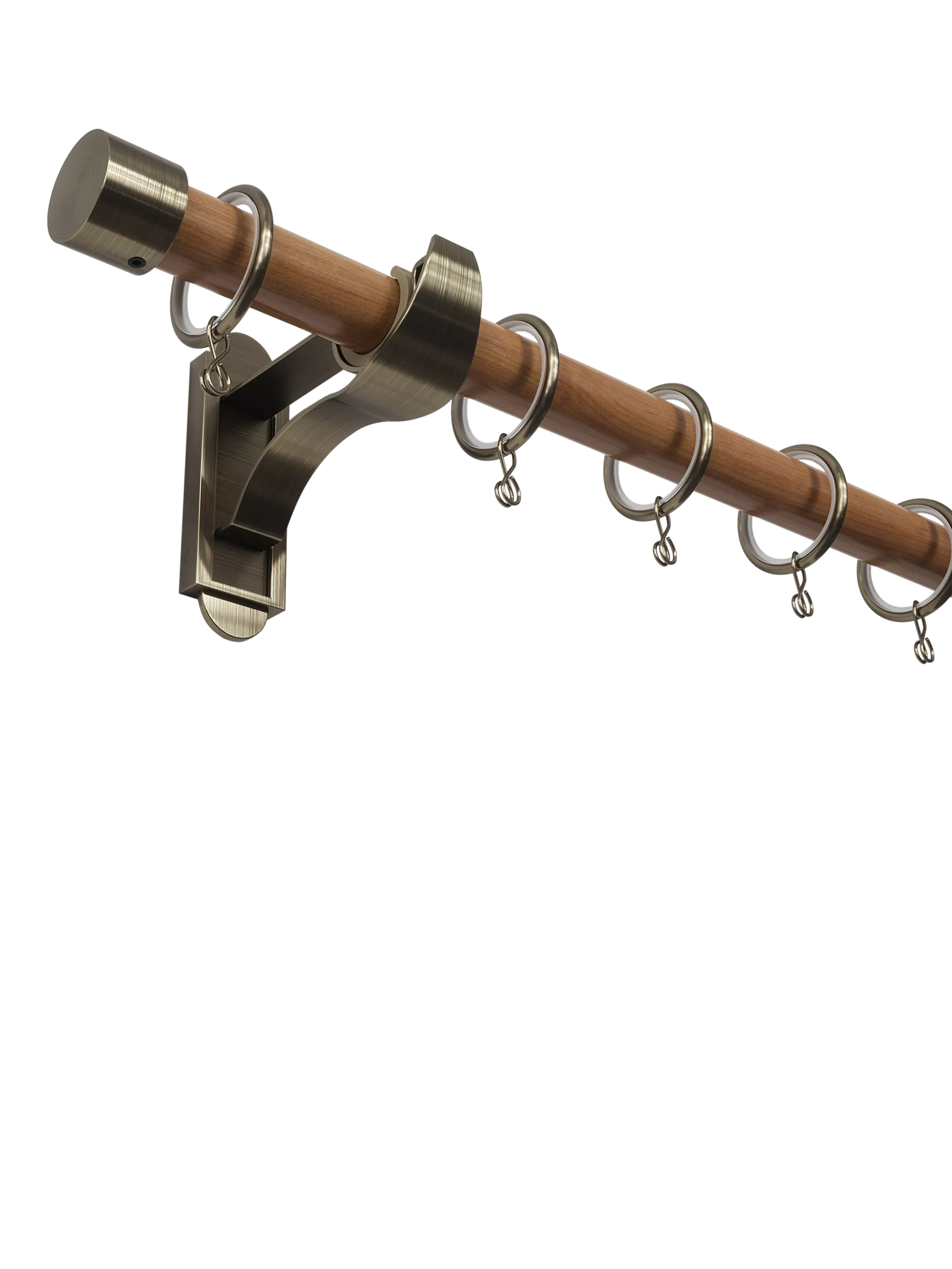 John Lewis Wooden Curtain Pole with Metal Finial 28mm Diameter