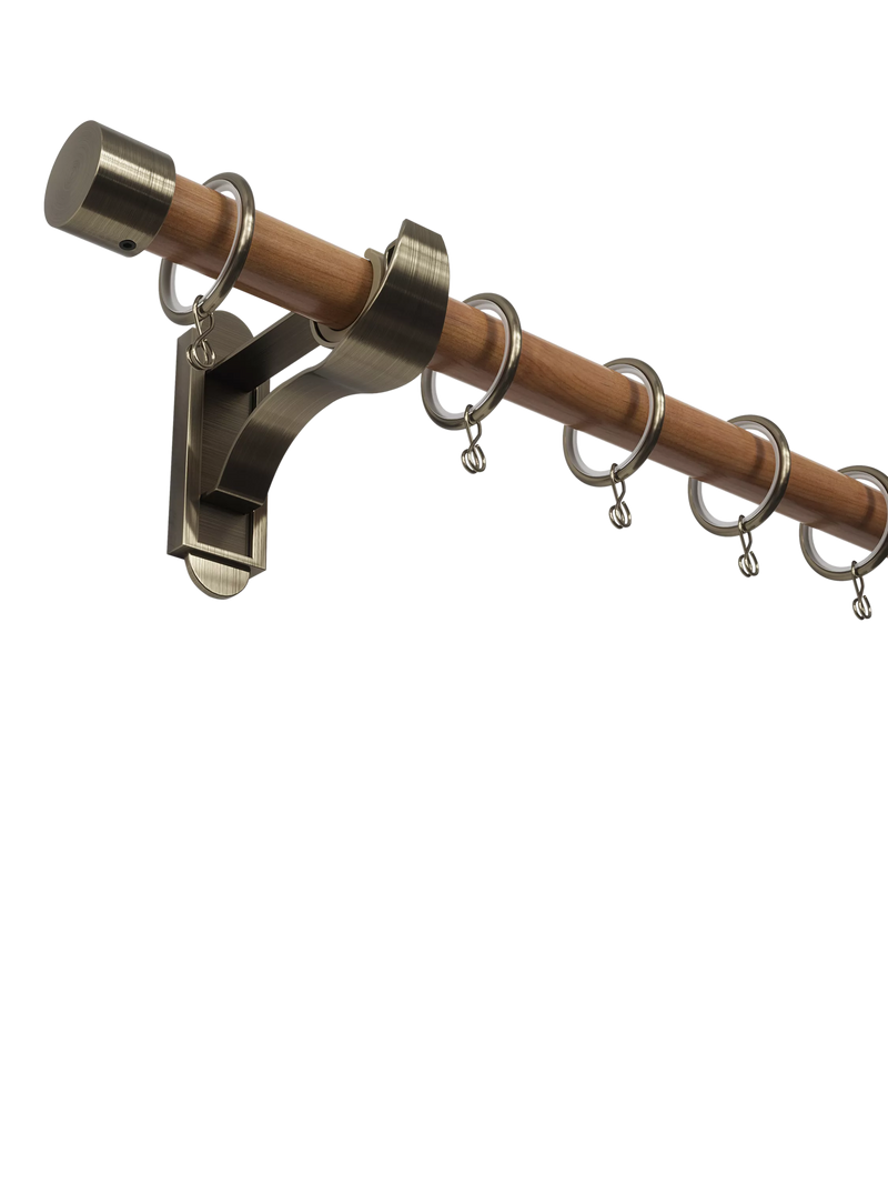 John Lewis Wooden Curtain Pole with Metal Finial 28mm Diameter