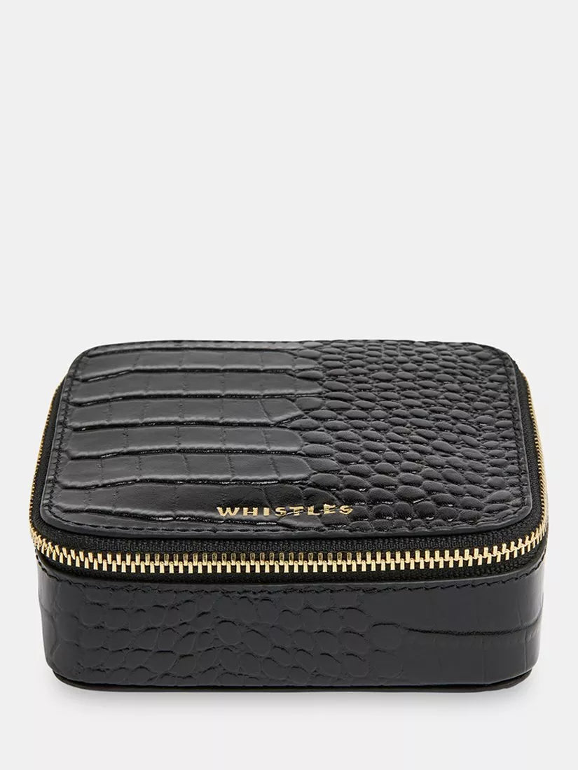 Whistles leather jewellery box black compact, UK version