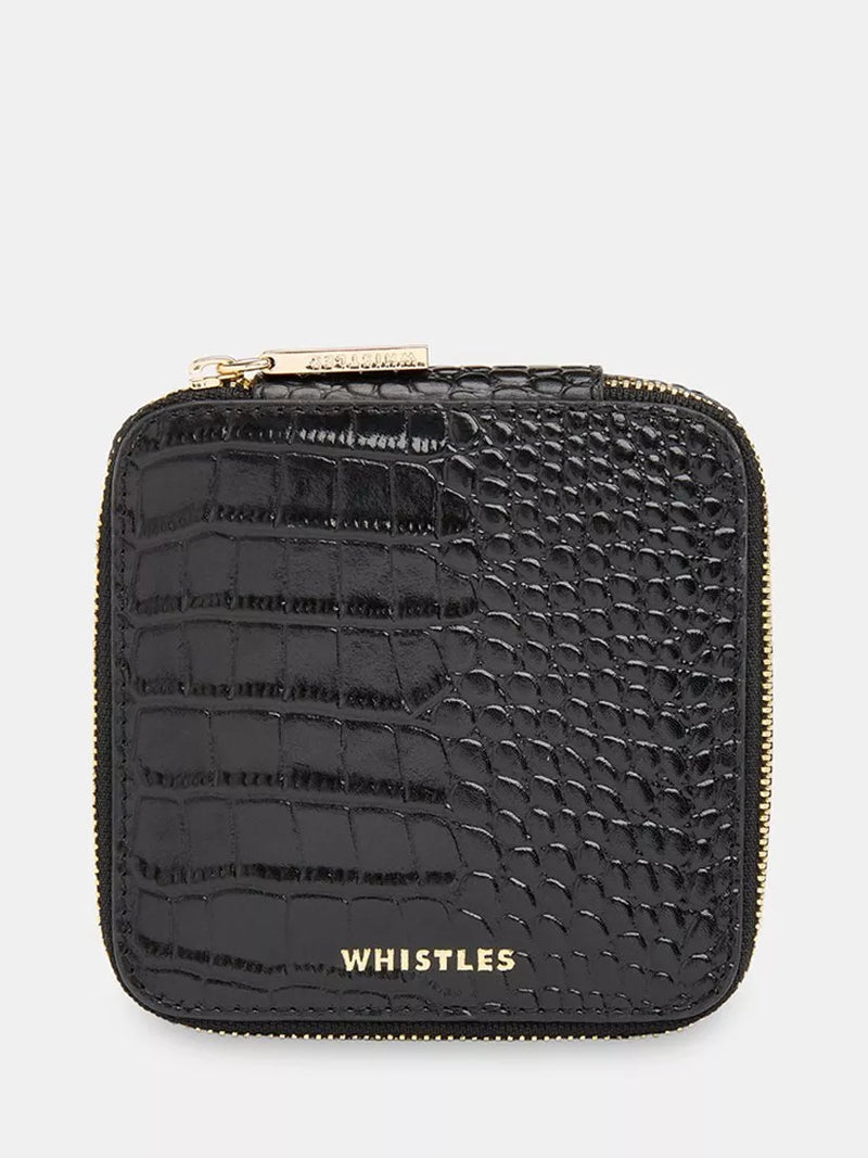 Whistles leather jewellery box black compact, UK version