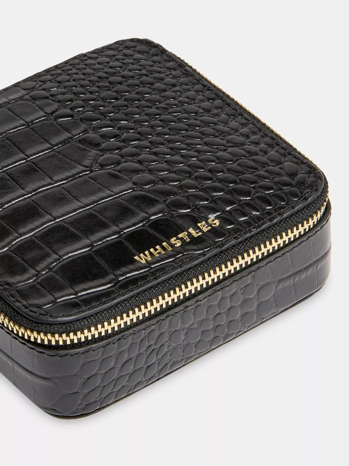 Whistles leather jewellery box black compact, UK version