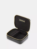 Whistles Lotta croc texture leather jewellery box black, UK version