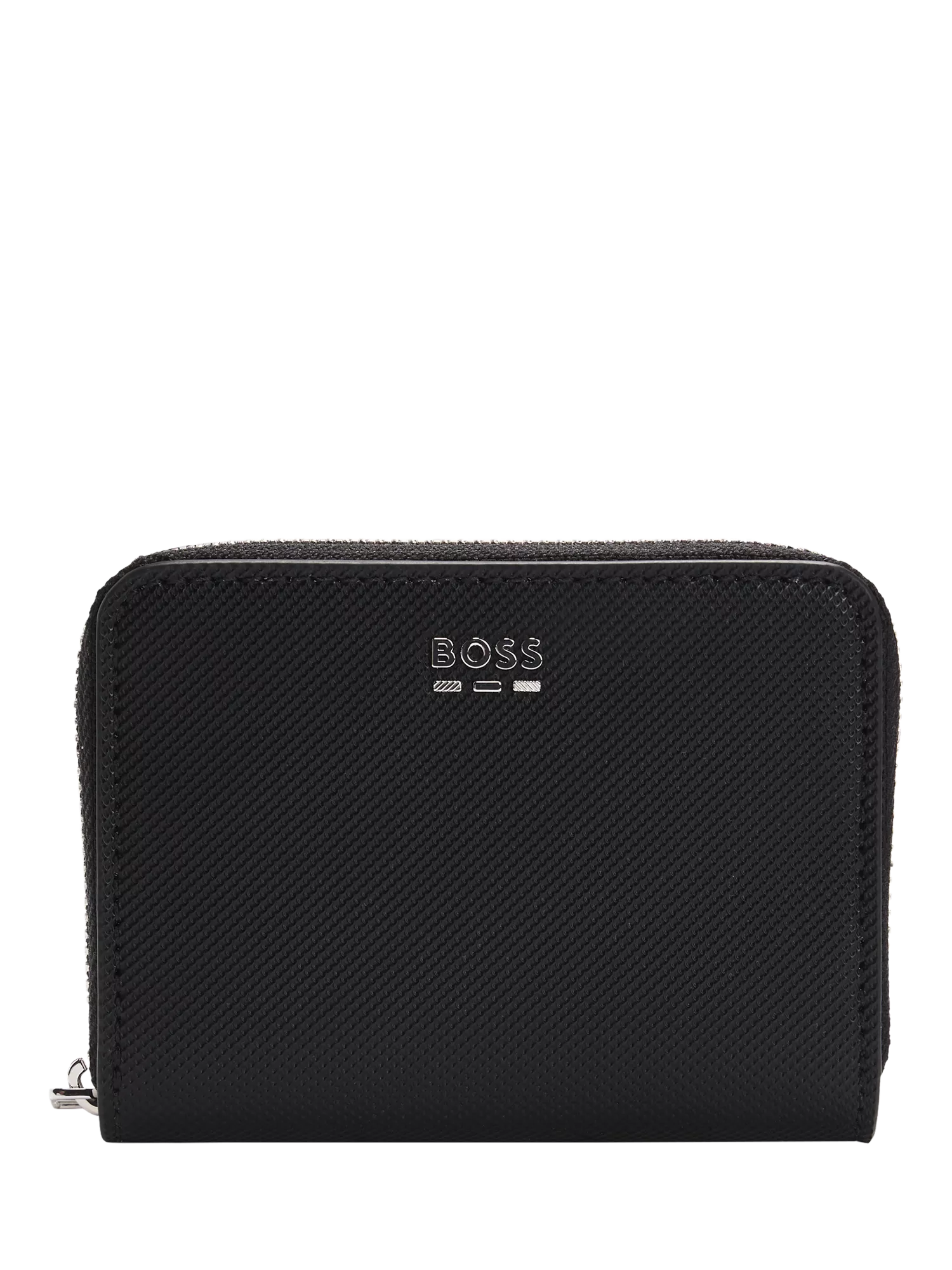 BOSS black textured faux leather wallet, imported from the UK