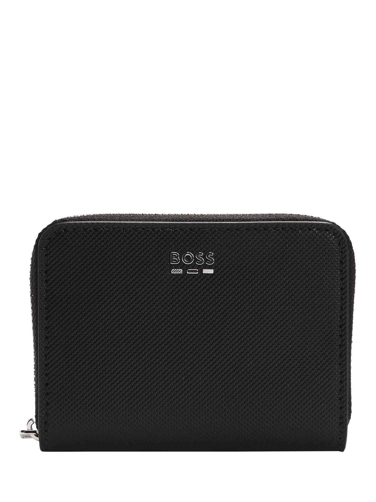 BOSS black textured faux leather wallet, imported from the UK