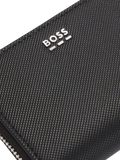 BOSS black textured faux leather wallet, imported from the UK