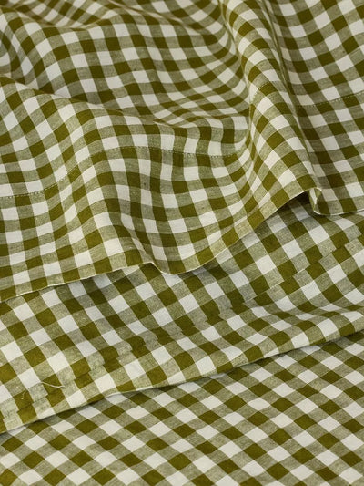 John Lewis Piglet in Bed Gingham Linen Blend Flat Sheet Bed Sheet- Buy online at McGrocer