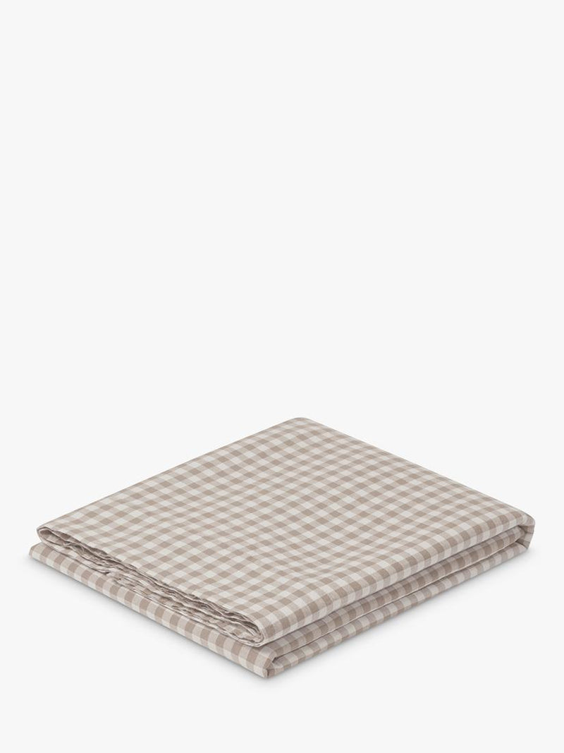 Piglet in Bed gingham linen flat sheet double - British product