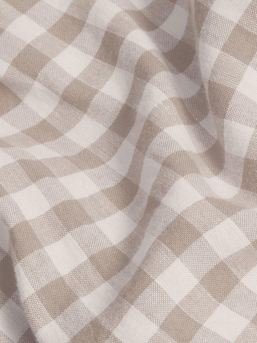 Piglet in Bed gingham linen flat sheet double - British product