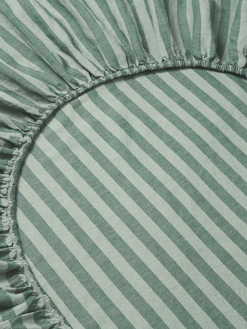 Piglet in Bed Pembroke Stripe fitted sheet, imported from the UK