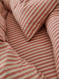 Piglet in Bed Pembroke Stripe Linen Blend Fitted Sheet