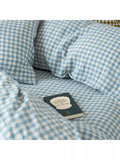 Piglet in Bed Gingham Linen Fitted Sheet