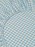 Piglet in Bed gingham linen fitted sheet, imported from the UK