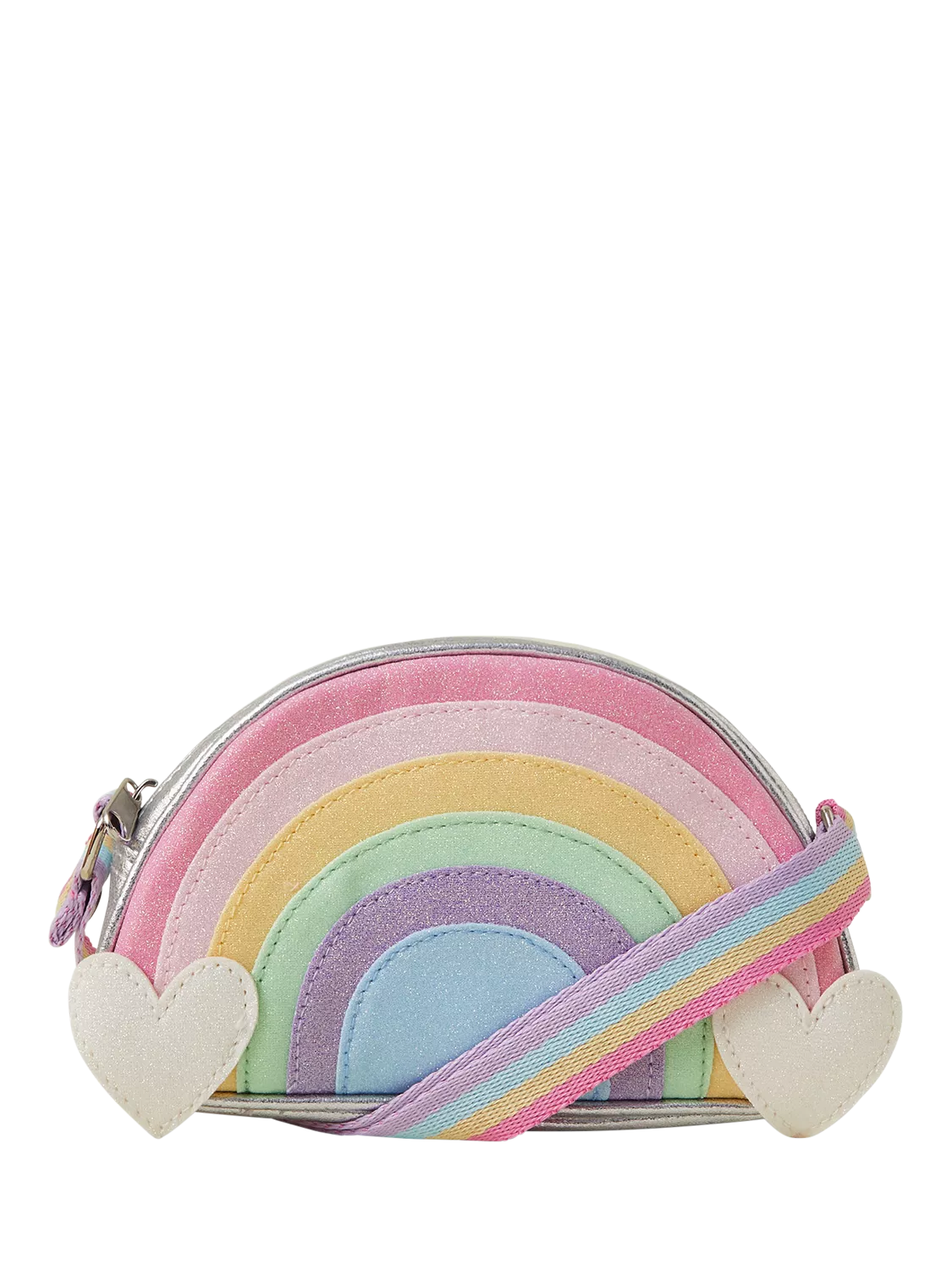 Angels by Accessorize kids rainbow cross body bag silver (British brand)
