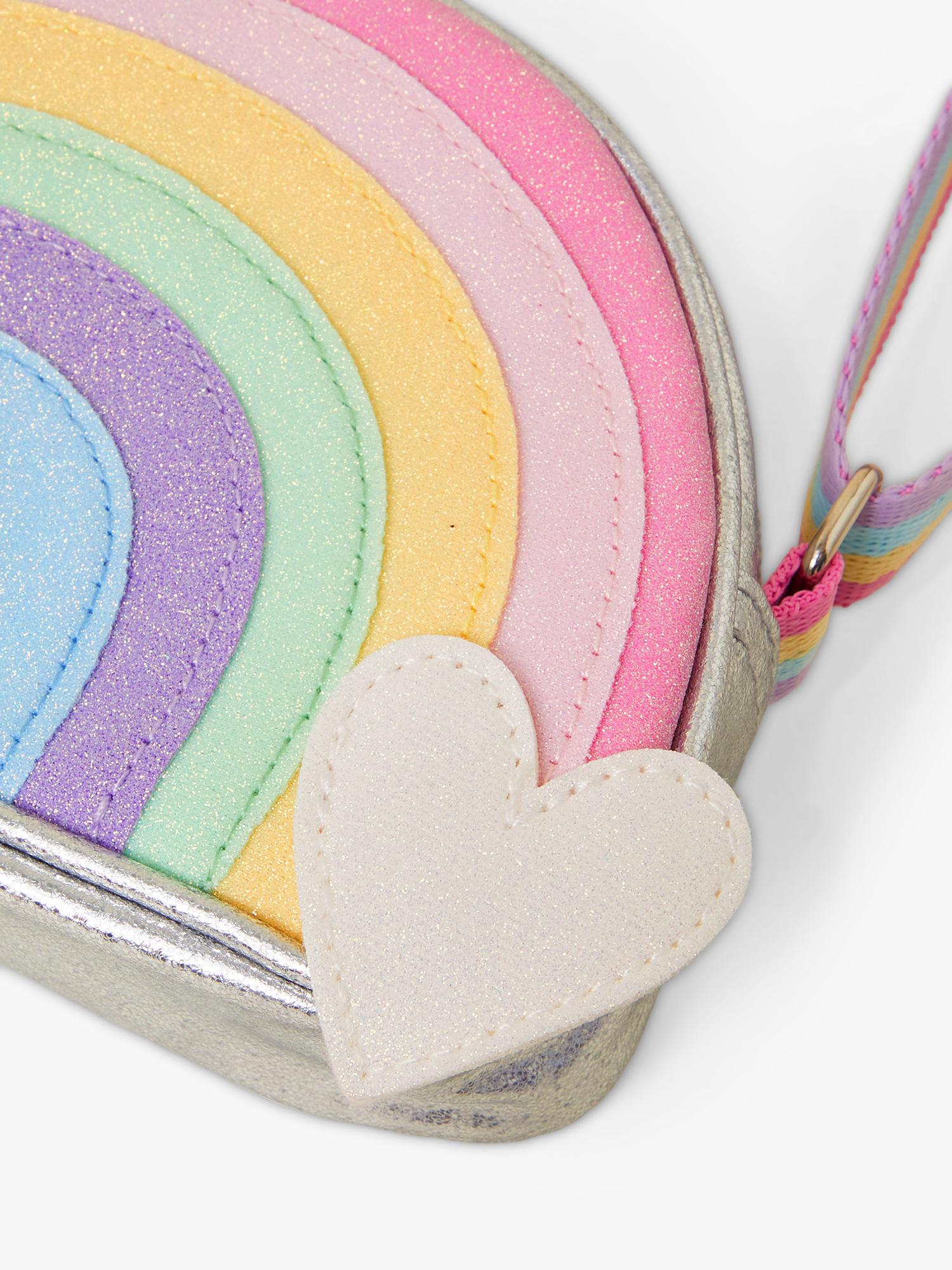 Angels by Accessorize kids rainbow cross body bag silver (British brand)