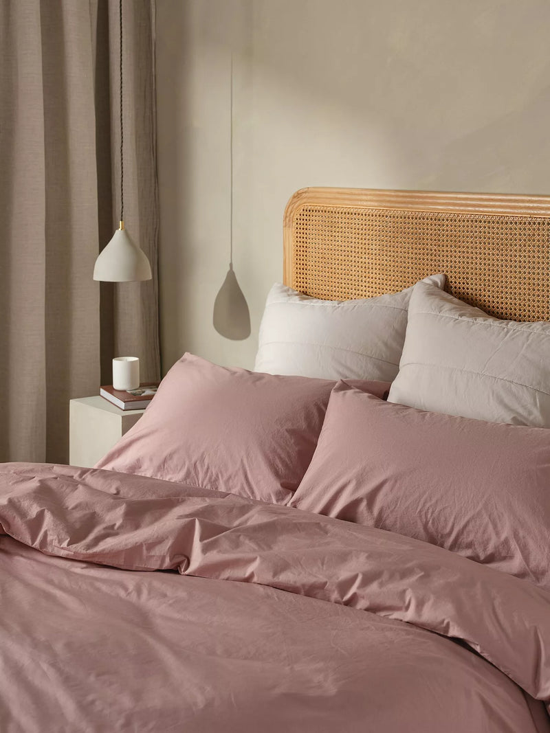 Bedfolk Relaxed Cotton Bedding, Dusk, Standard Pillowcase Pair