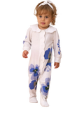 Angel & Rocket Baby Cotton Pansy Print Sleepsuit & Headband