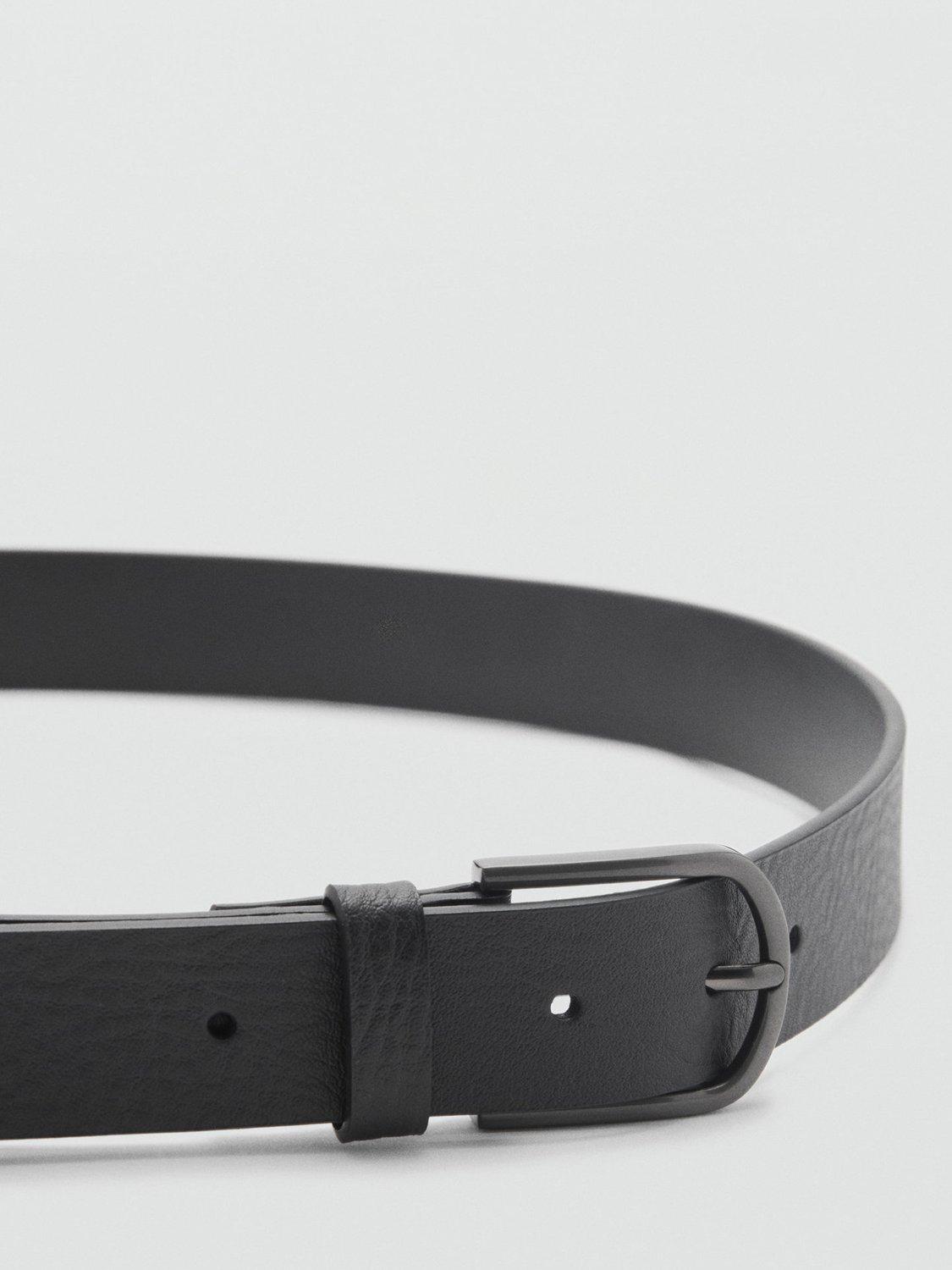 Mango Bolonia leather belt black - British product