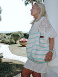 Seaspray jute stripe beach bag and purse set, imported from the UK