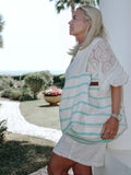 Seaspray jute stripe beach bag and purse set, imported from the UK