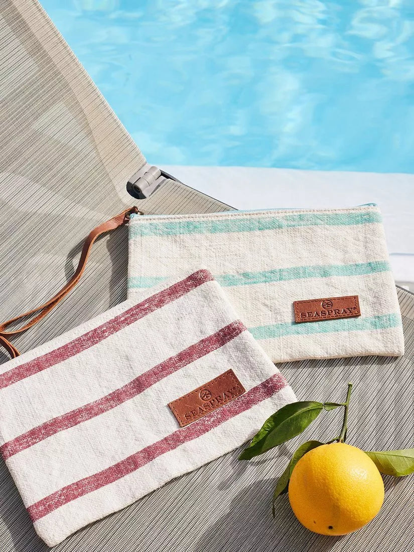 Seaspray jute stripe beach bag and purse set, imported from the UK