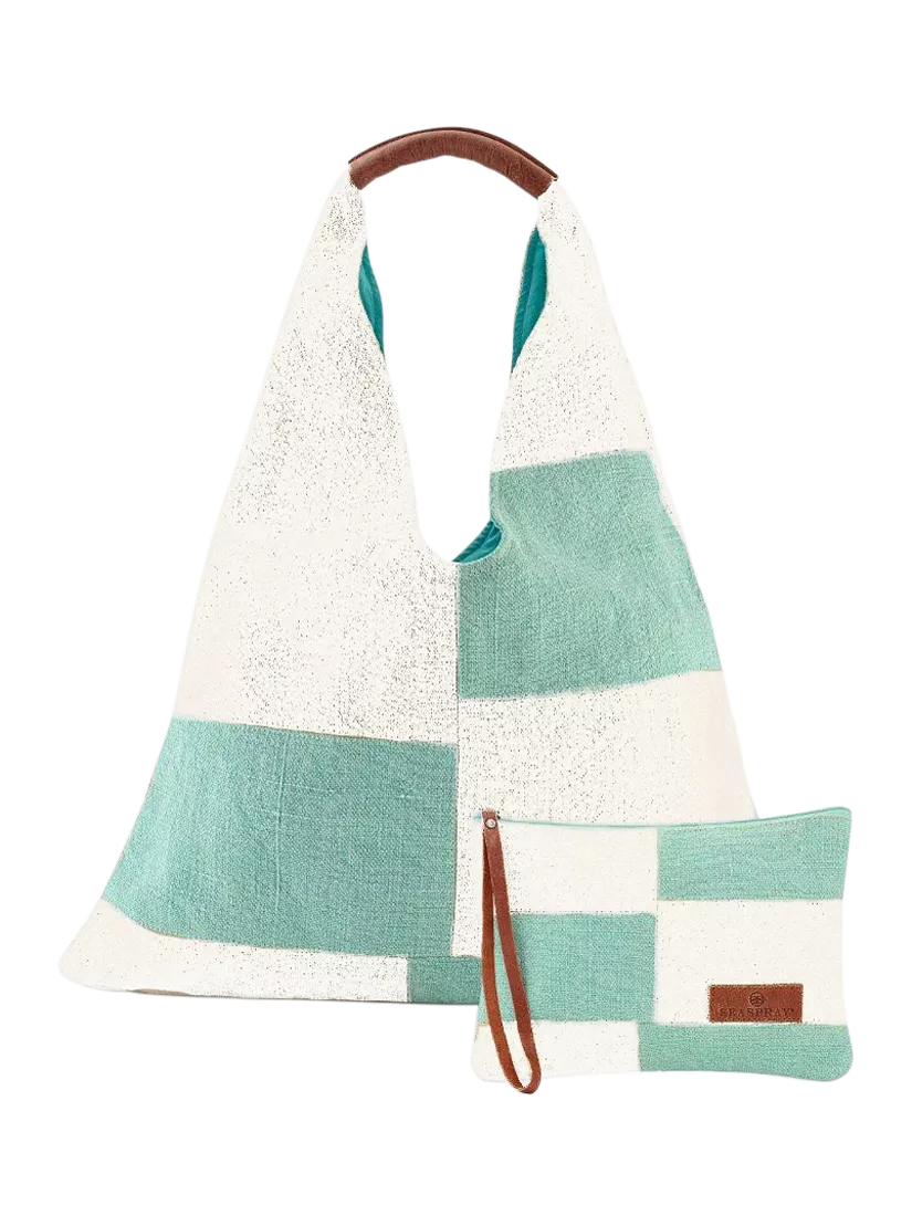 Seaspray Patchwork Beach Bag and Purse Set