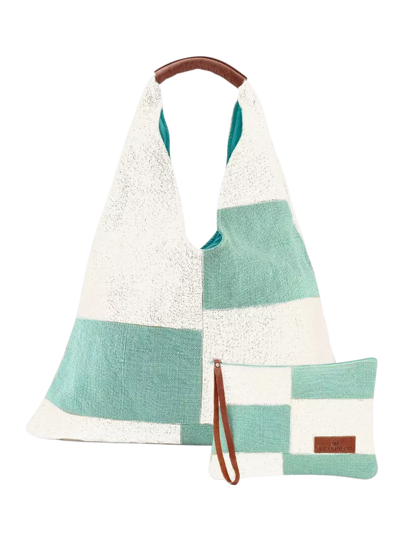Seaspray Patchwork Beach Bag and Purse Set