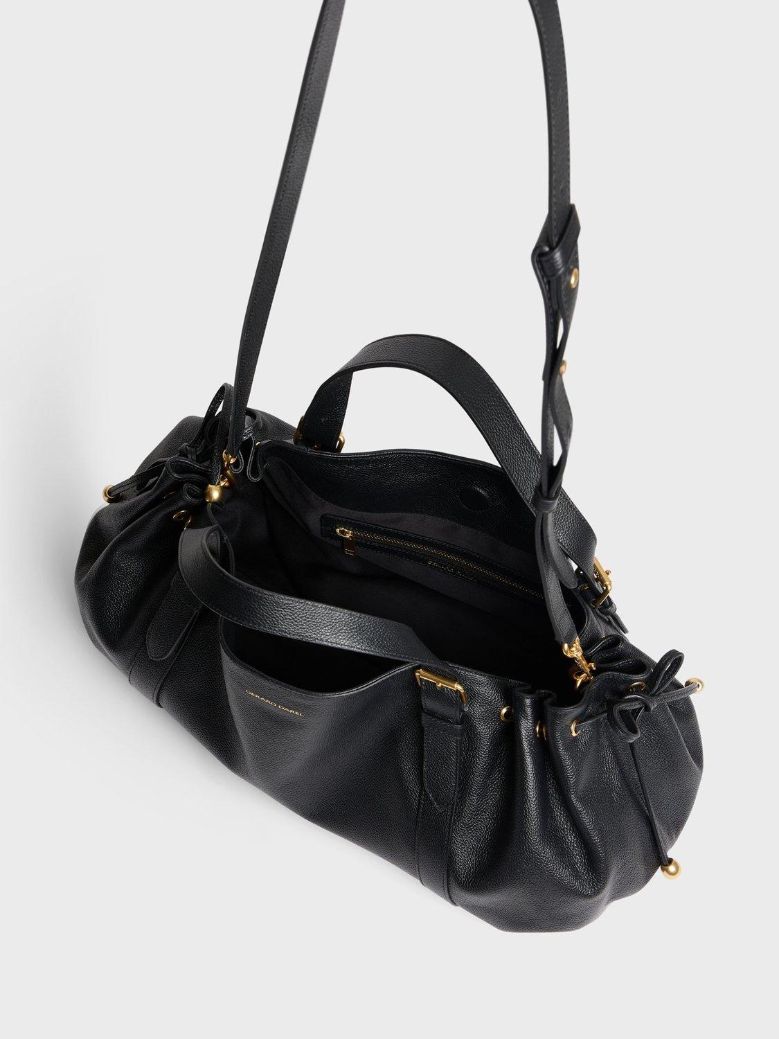 Gerard Darel 24H leather shoulder bag black, UK version