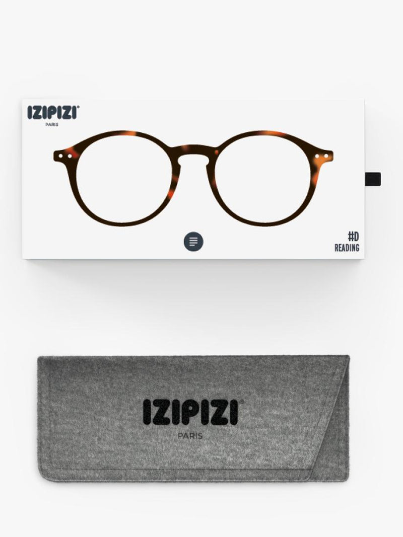 Soft tortoise reading glasses with flexible arms by IZIPIZI, UK version