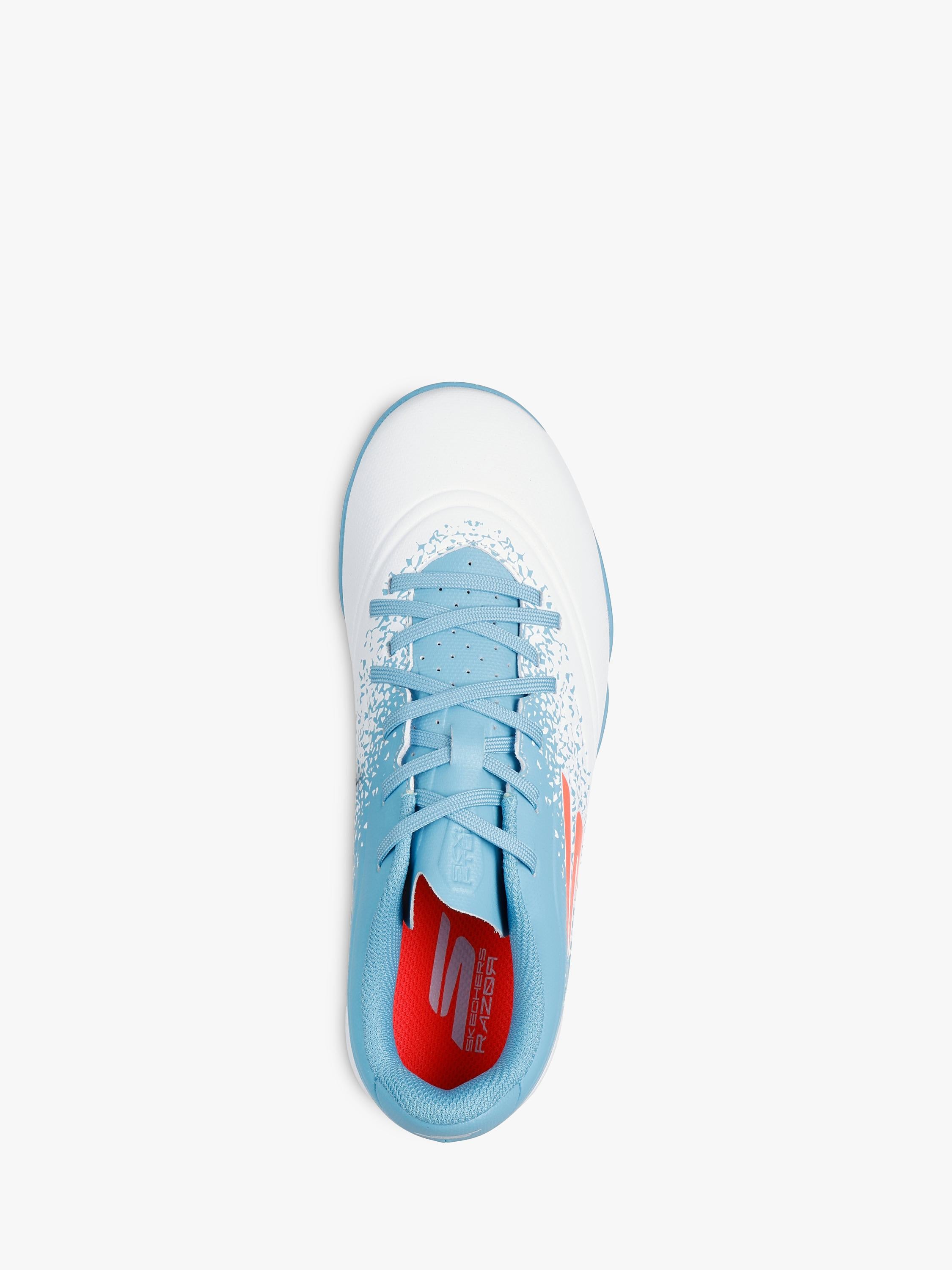 Skechers kids football boots white turquoise youth, UK version