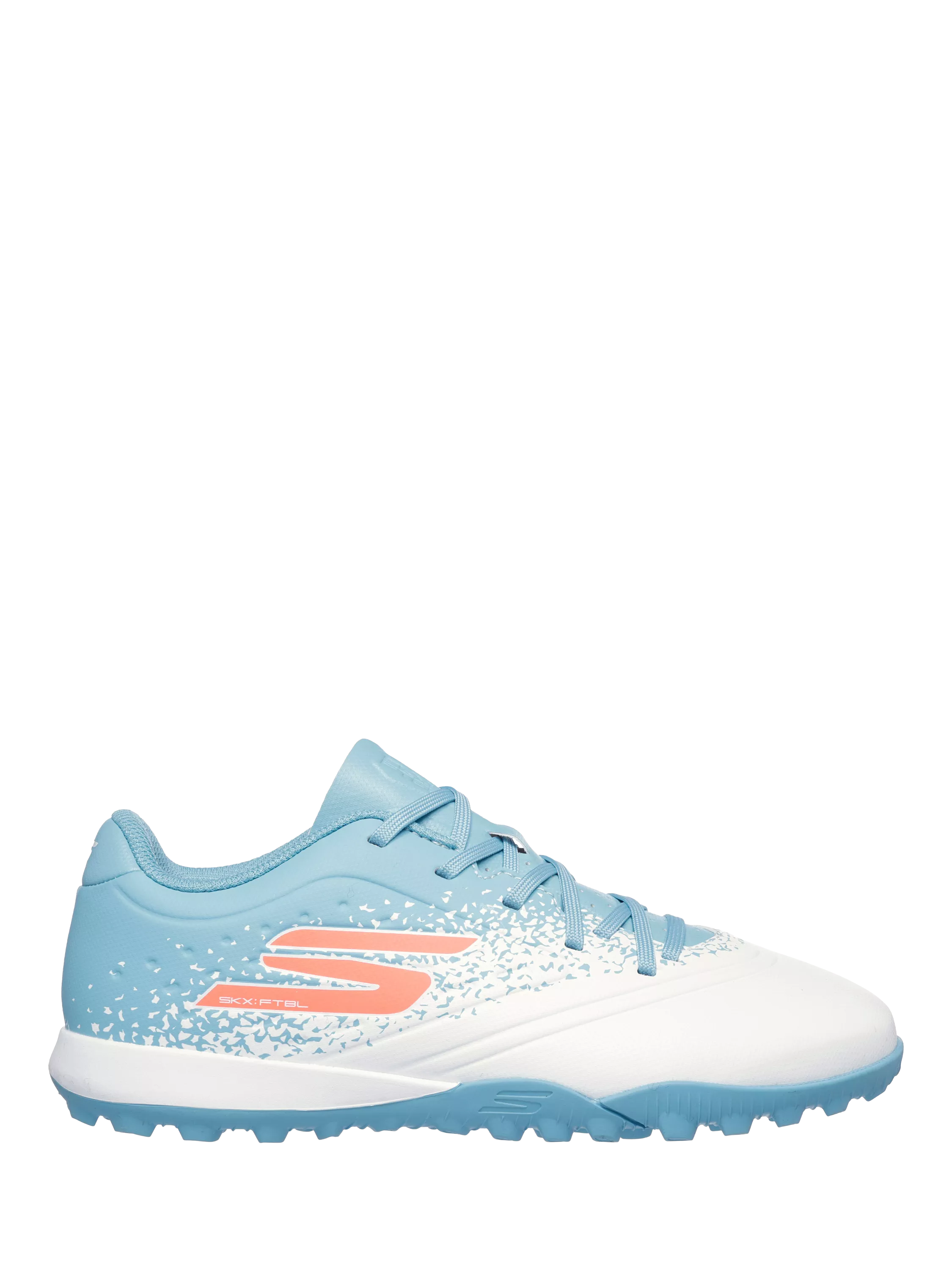 Skechers kids turf football boots white turquoise - British product