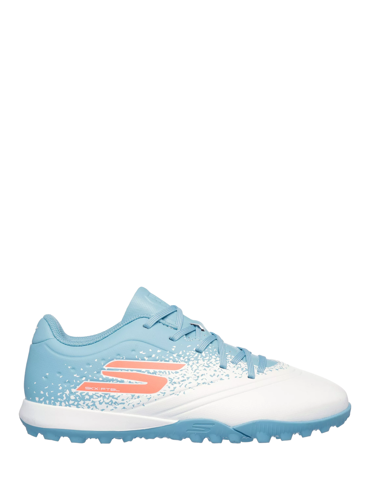 Skechers kids turf football boots white turquoise - British product