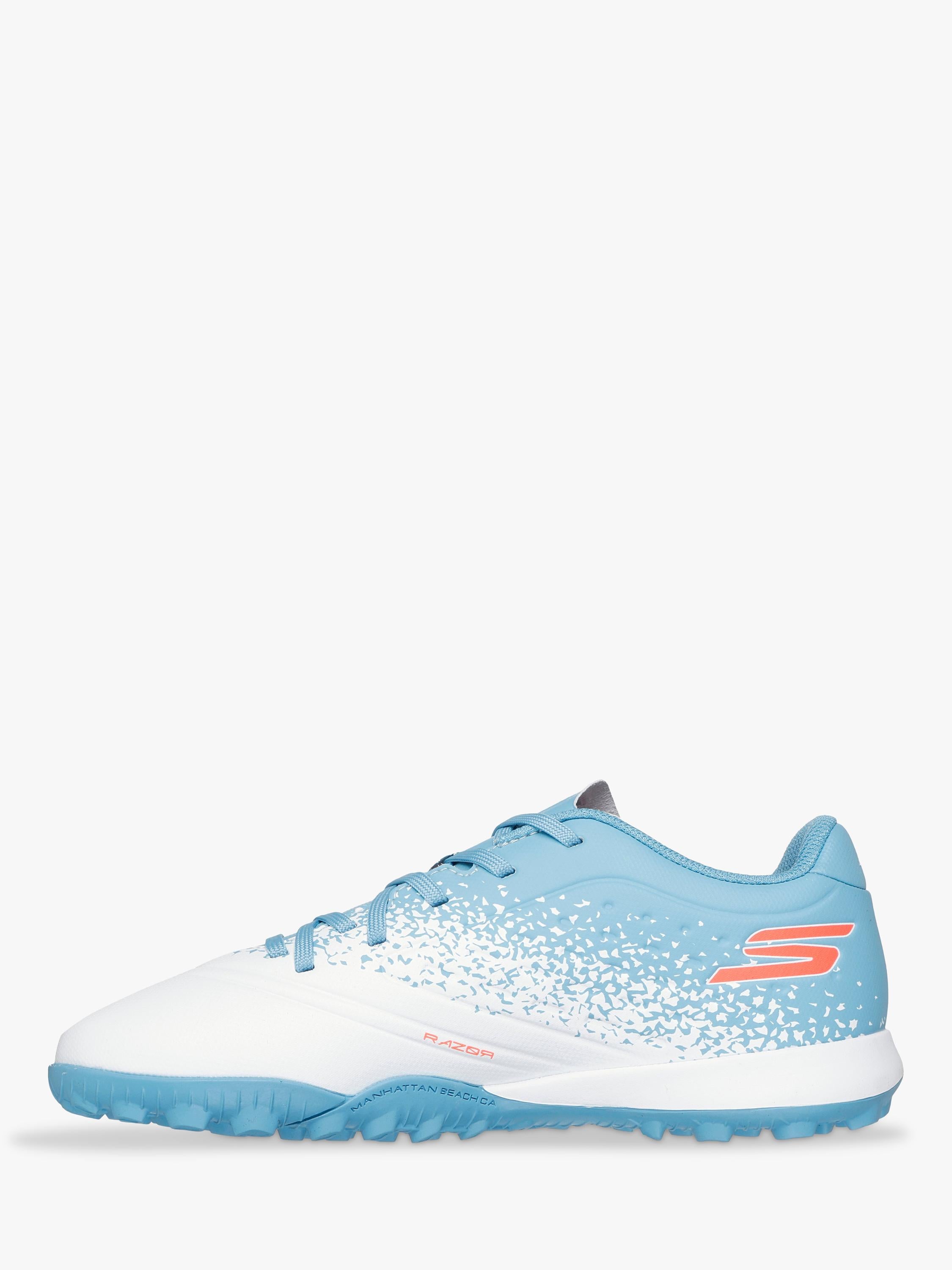 Skechers kids turf football boots white turquoise - British product