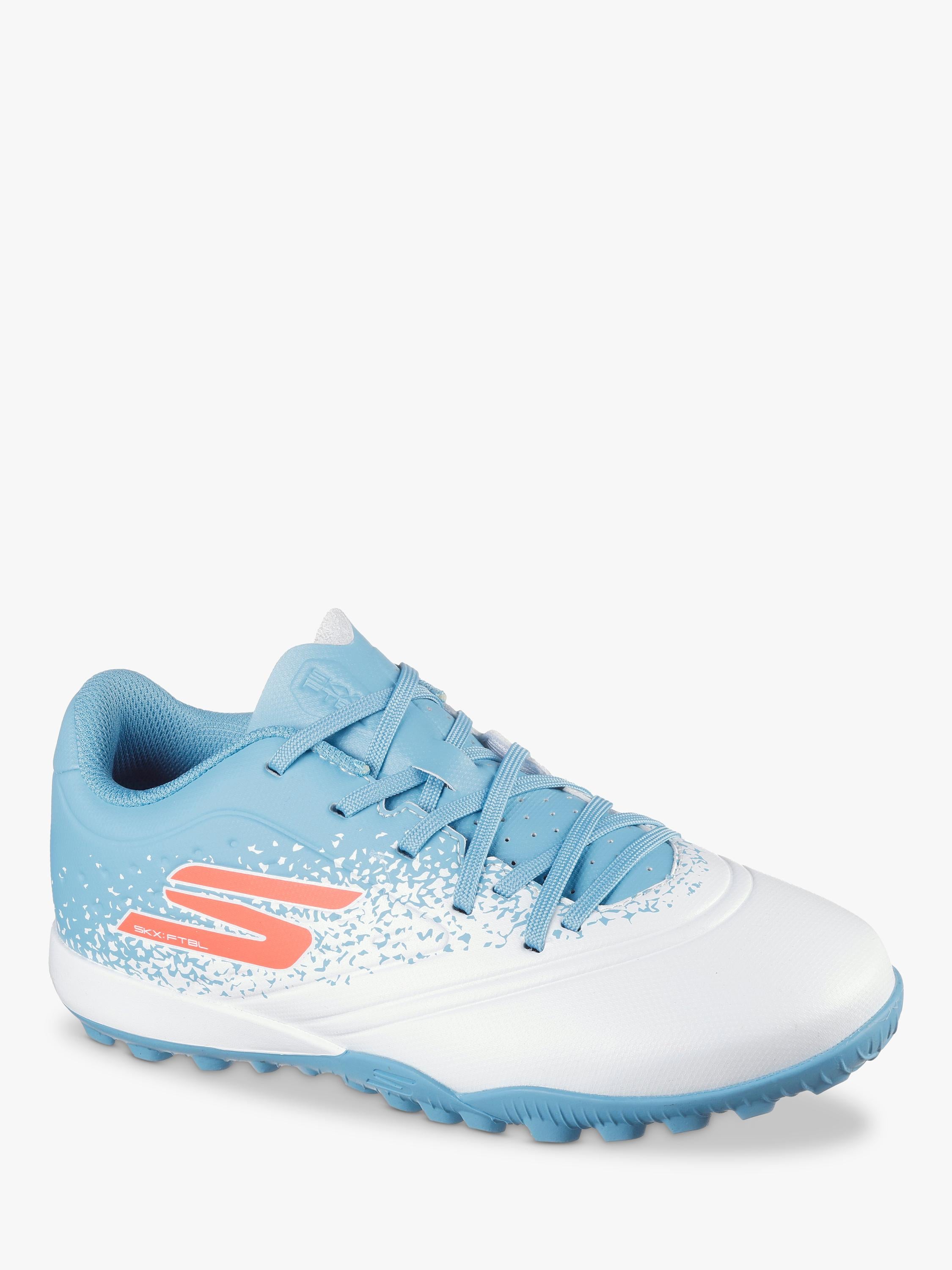 Skechers kids turf football boots white turquoise - British product