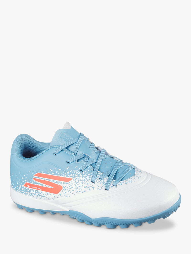 Skechers kids turf football boots white turquoise - British product