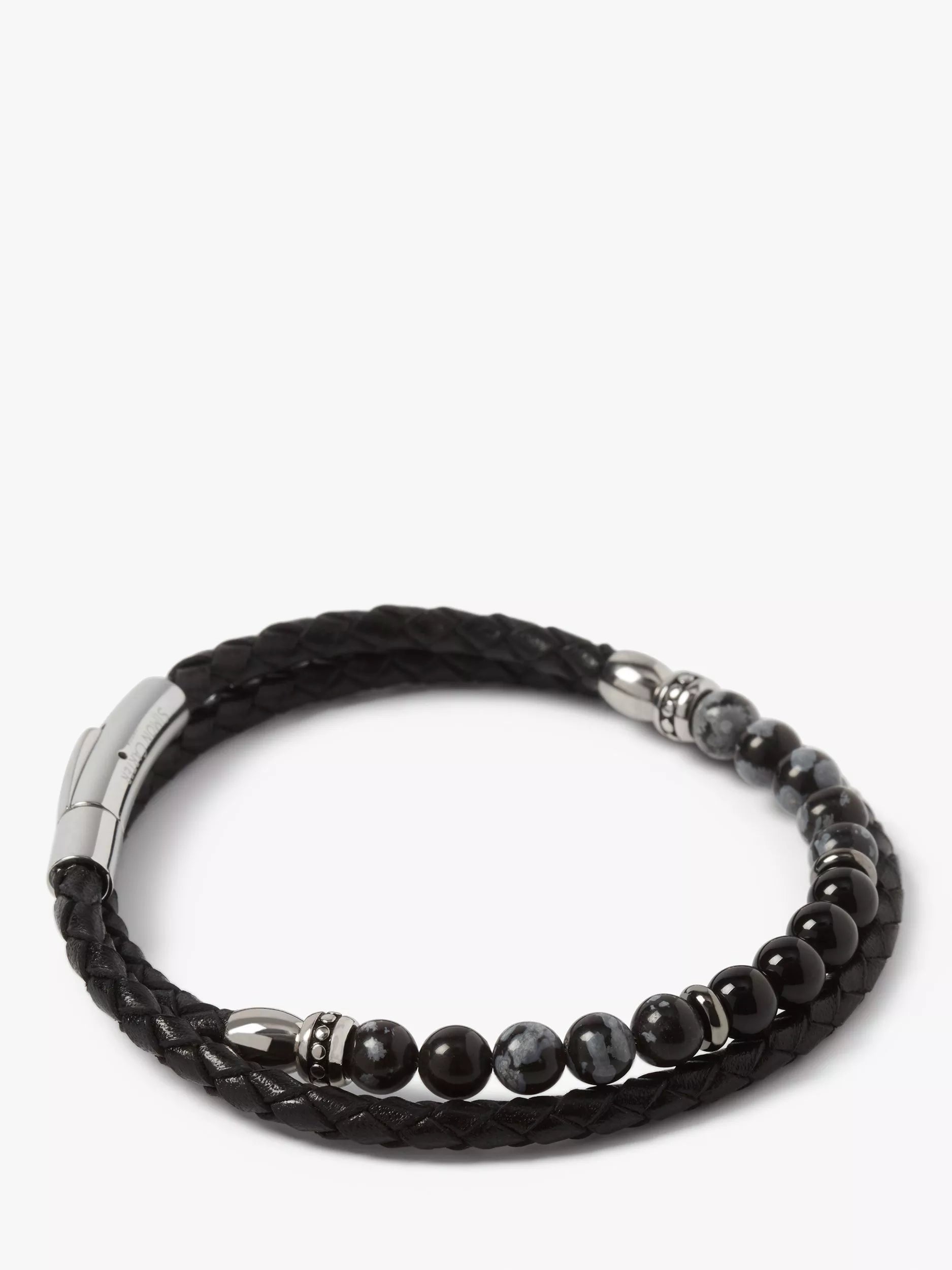 Simon Carter Hayle bracelet with onyx and obsidian beads (British brand)