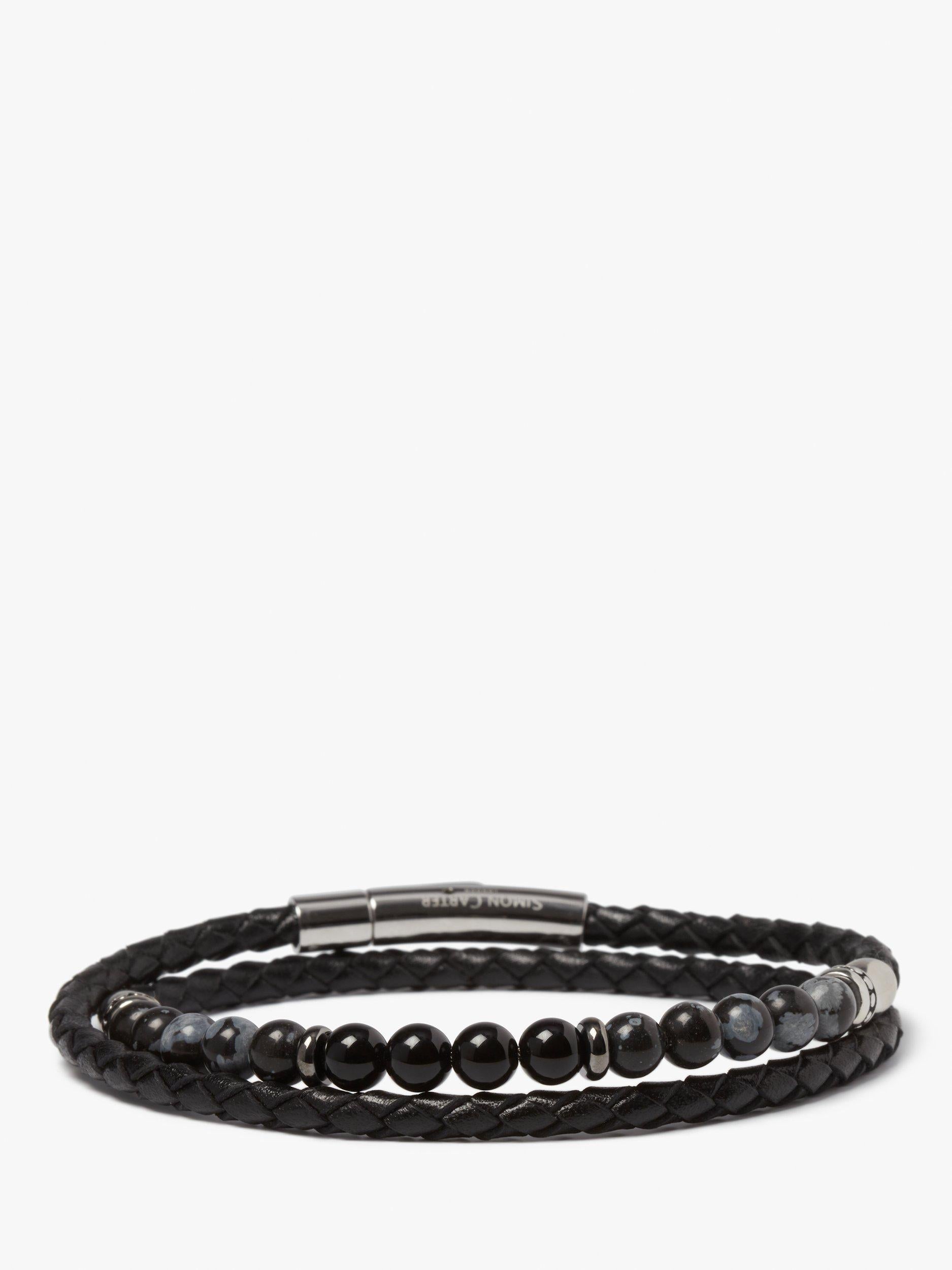 Simon Carter Hayle bracelet with onyx and obsidian beads (British brand)