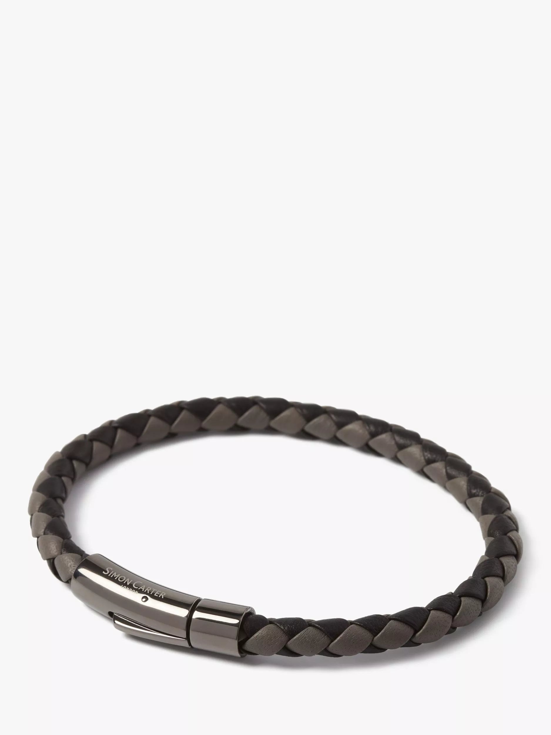 Simon Carter Newquay Men's Braided Leather Bracelet