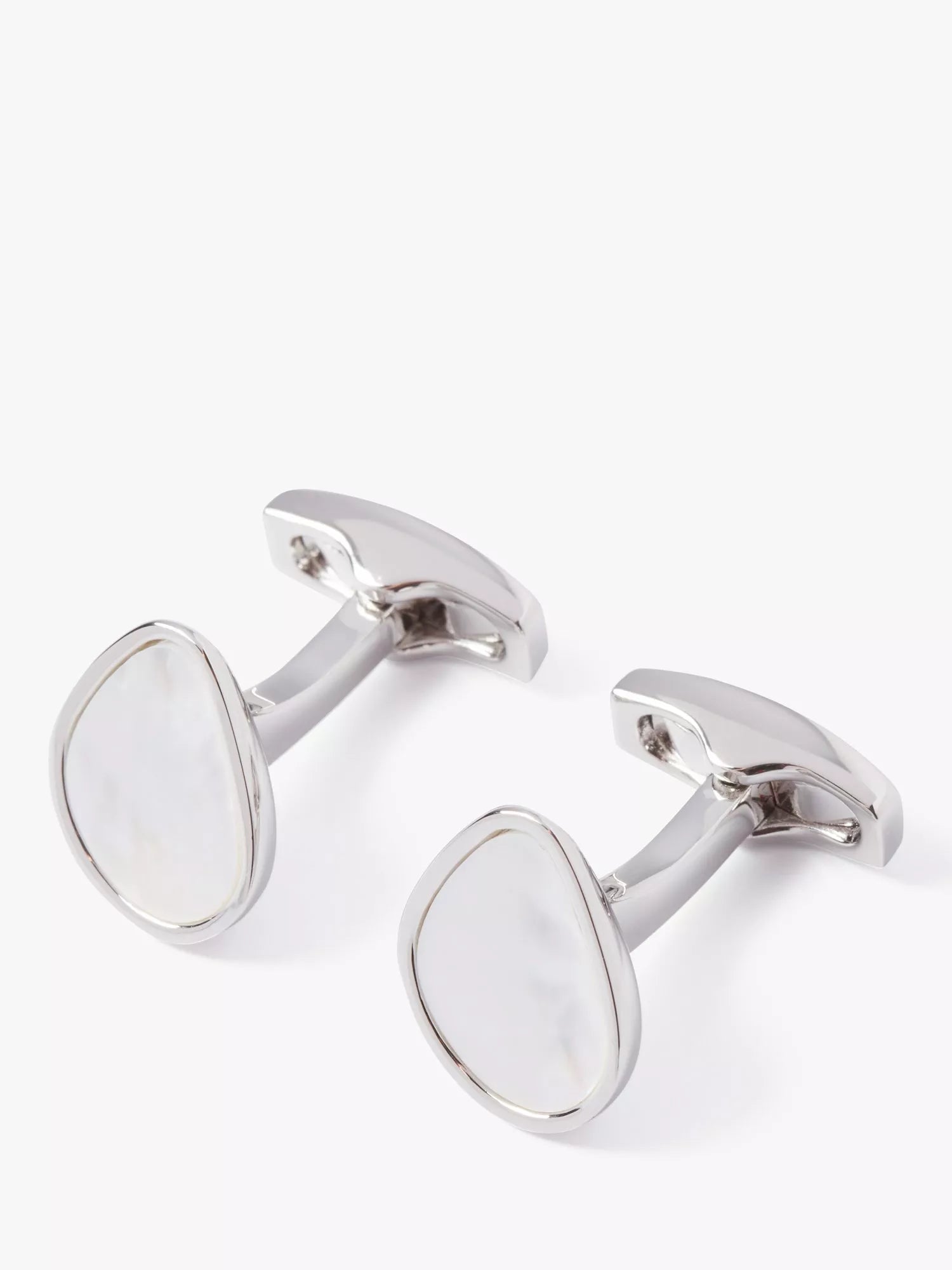 Simon Carter pebble cufflinks white natural - British product
