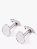 Simon Carter pebble cufflinks white natural - British product