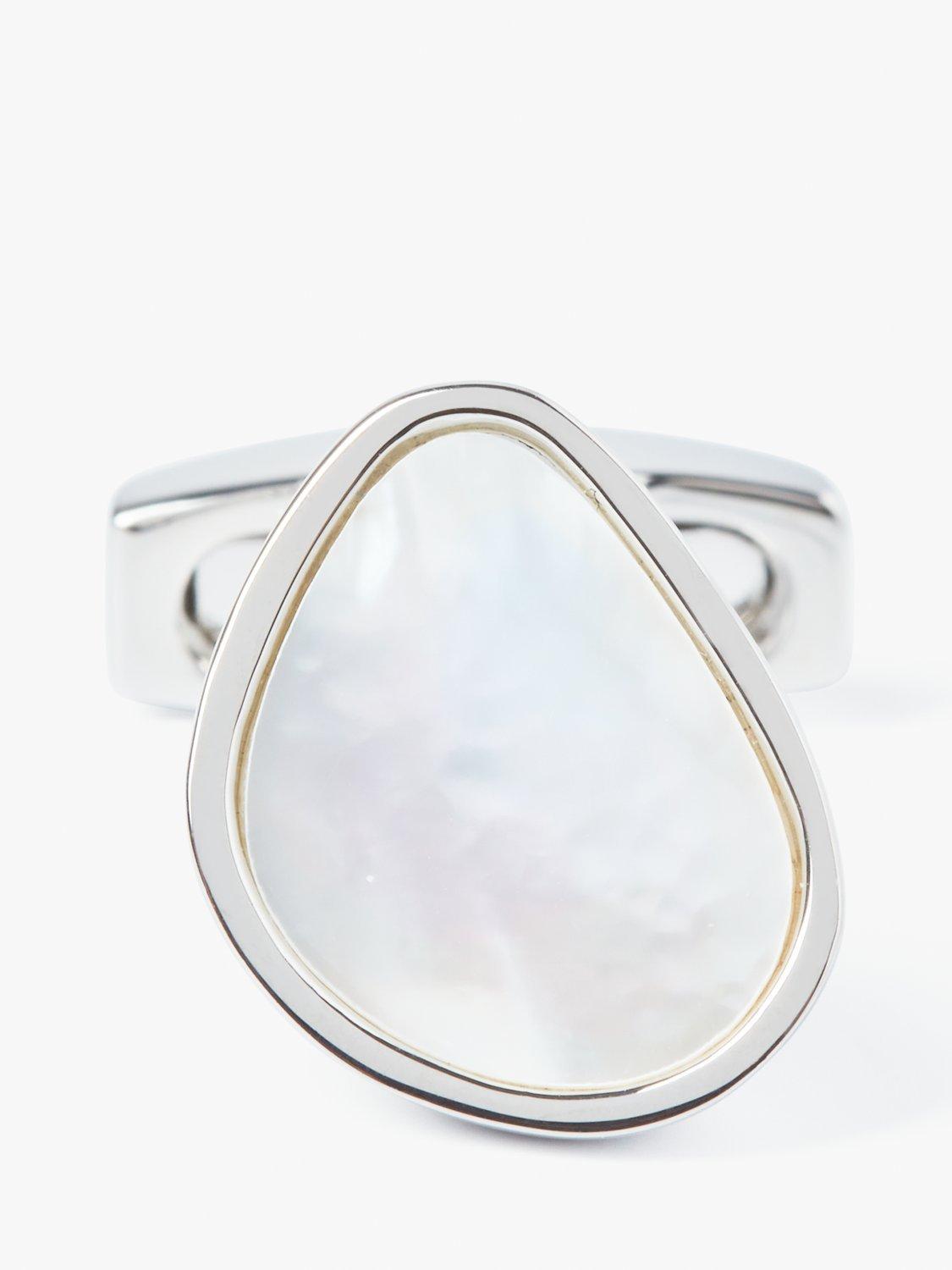 Simon Carter pebble cufflinks white natural - British product