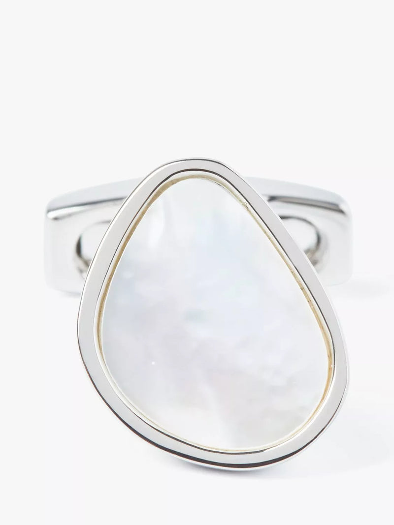 Simon Carter pebble cufflinks white natural - British product