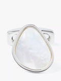 Simon Carter pebble cufflinks white natural - British product