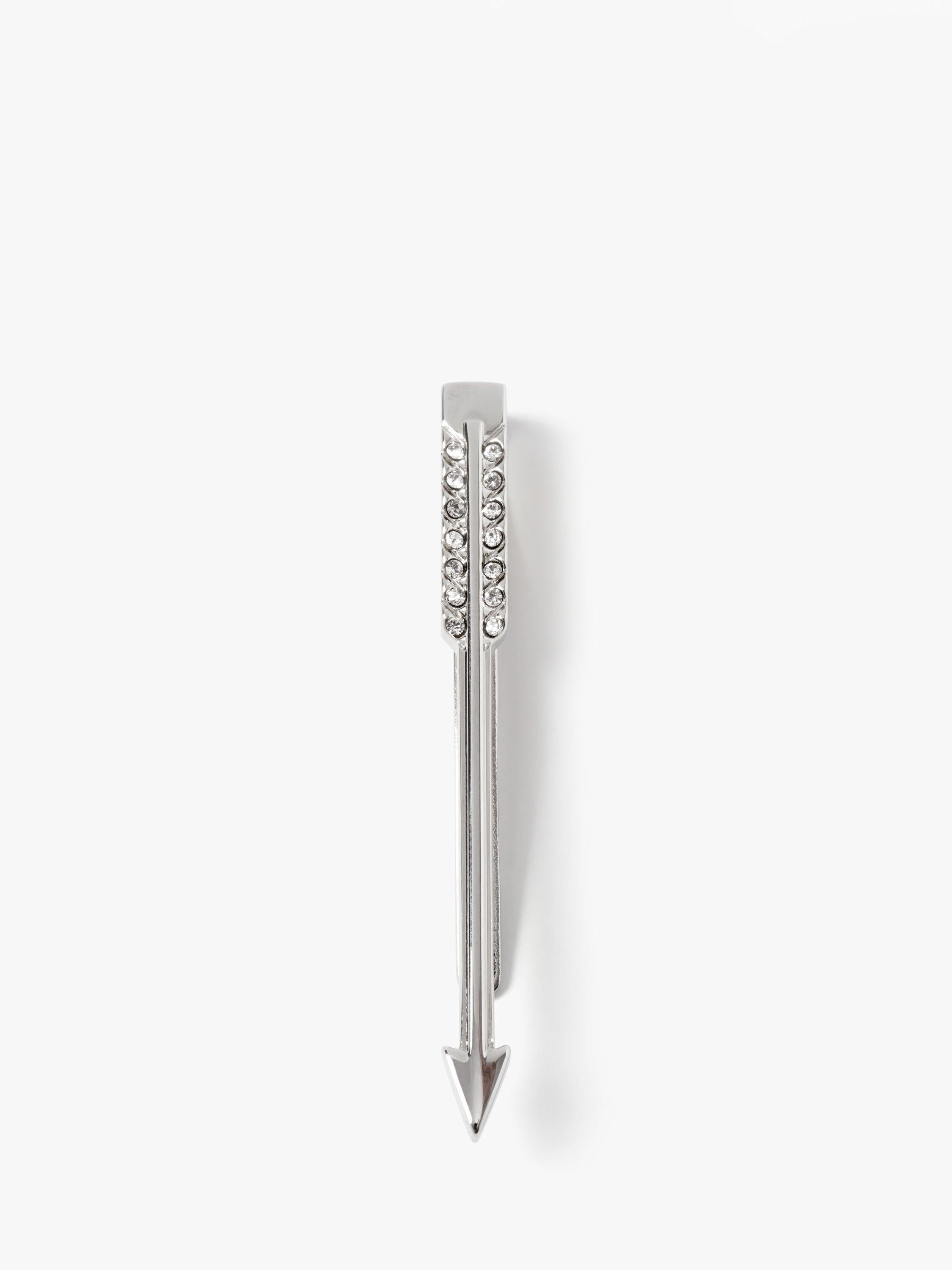 Simon Carter Arrow tie slide silver tone Swarovski crystals, UK version