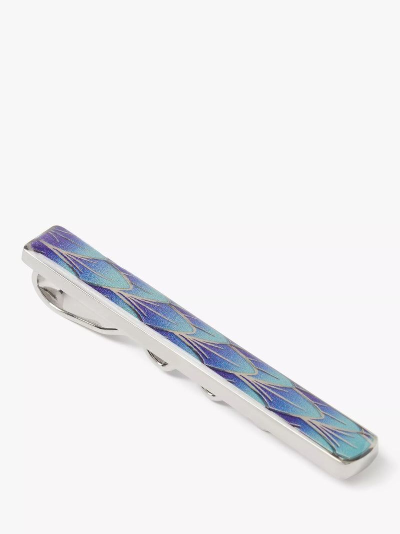 Simon Carter cufflink tie slide set blue/silver, imported from the UK