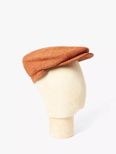 John Lewis Simon Carter Herringbone Baker Boy Cap, Tonal Orange- Buy online at McGrocer