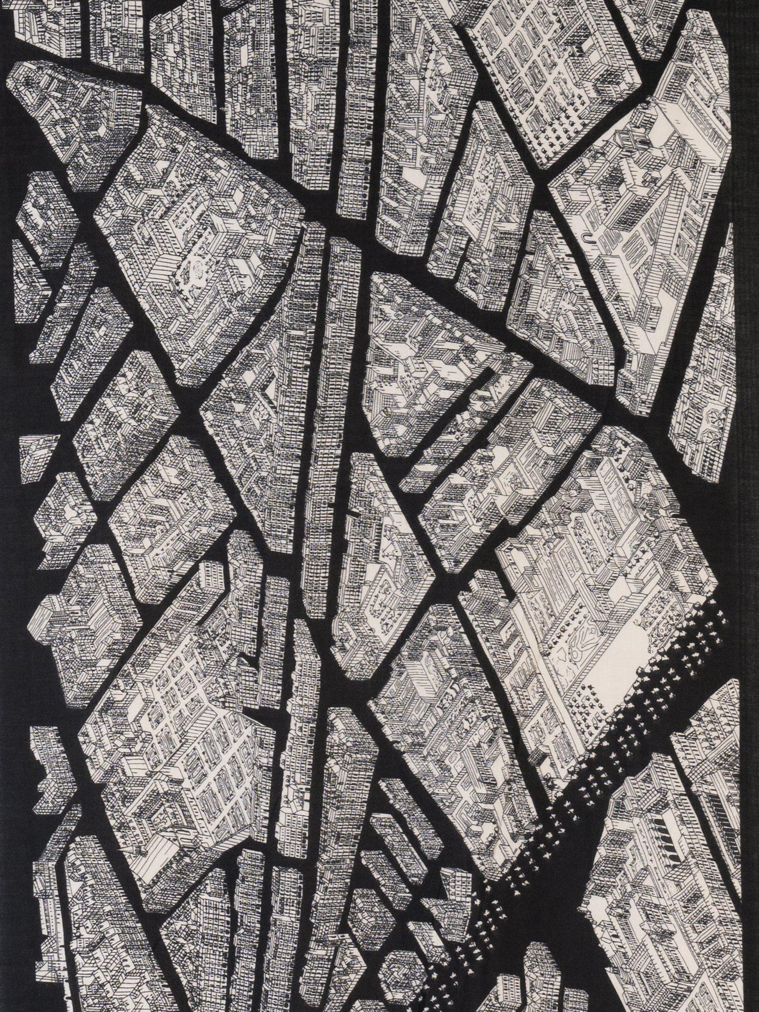 chesca Paris print scarf black white - British product