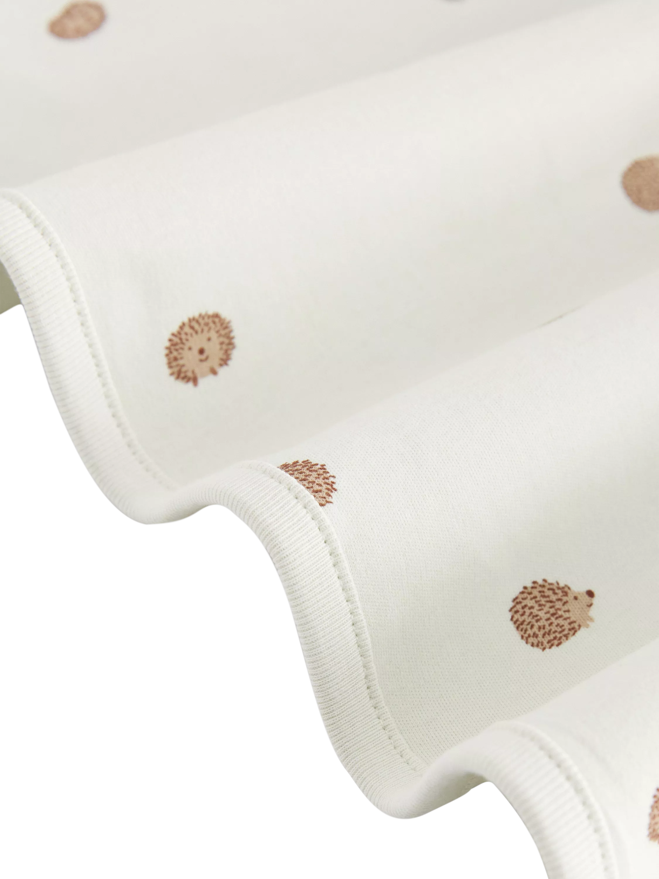 Lindex baby cotton hedgehog print shawl light dusty green, imported from the UK